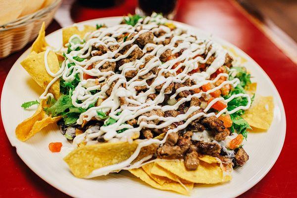 Nachos with Carne Asada