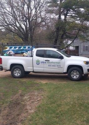 Ultra Geothermal's work truck in New England.