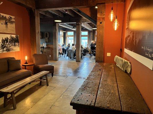 The hotel lobby sitting area.