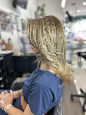 Root of ouch up, cut and style by Andres.