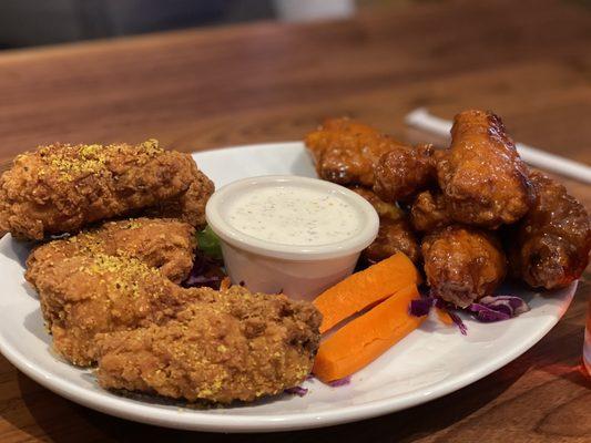 Lemon Pepper and Sweet Chili chicken wings