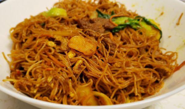 The gone down hill Singapore noodles