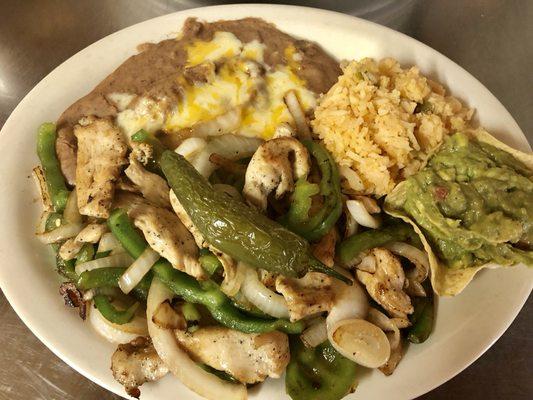 Chicken fajita plate