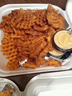 waffle fries w/seasoned sour cream