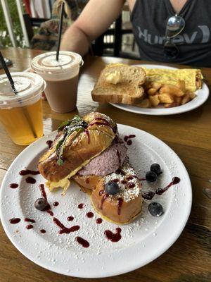 Blueberry stuffed French toast! YUM!!!