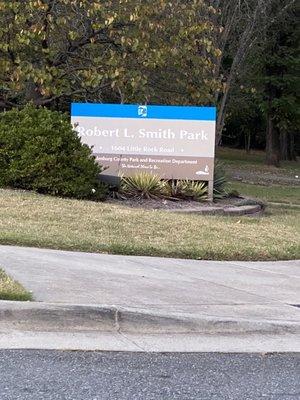 The entrance to the Robert L. Smith Park