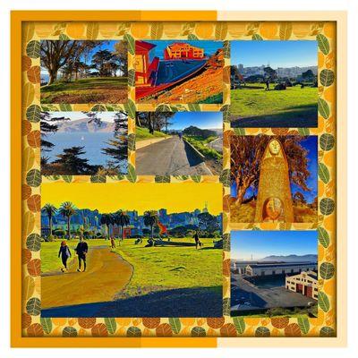 Montage of images from The Great Meadow Park at Fort Mason