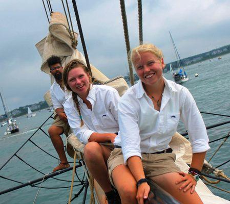 The crew of the Tall Ship Lynx styling in our made-in-New England, almost famous oxfords.