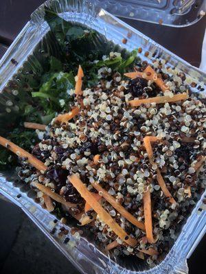 Tri color quinoa kale salad