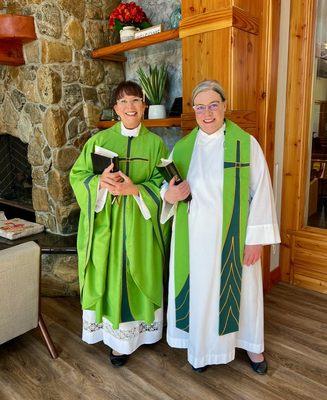 The Rev Bonnie Malone, Vicar (right) and The Rev Myra Ryneheart Corcorran, Curate