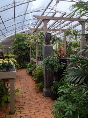 The greenhouse at Walter's is fabulous. LOVE the statue.