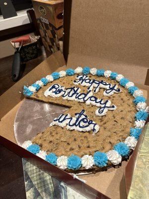 My sons cookie cake