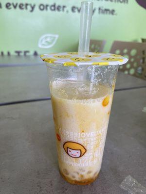 D10. Mango Orange Milk Tea 0% ice n sugar! Highly recommend