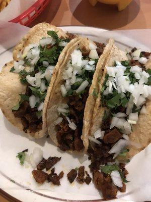 Vegan chorizo tacos! Hot!