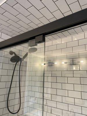 latest full bathroom remodel  Subway tile