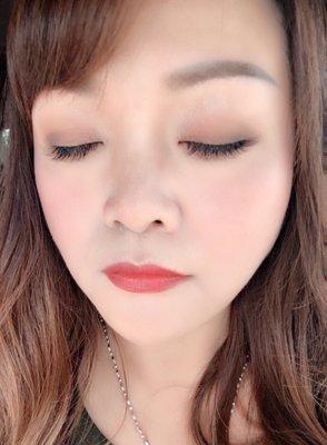 eyelash extensions, eyebrows, high end powder ombre