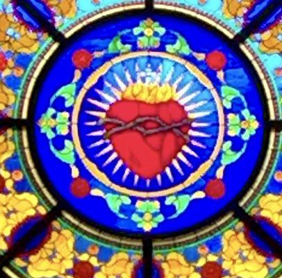 Sacred Heart stained glass window.