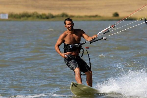 Jason Reyes, Proprietor-KGB Westside. Having a great day on the water!