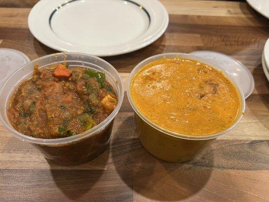 Kadai Veg & chicken tikka masala