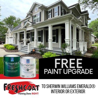 Free Upgrade on your Interior or Exterior painting project June 1, 2023 through August 31, 2023! *Terms & Conditions apply.