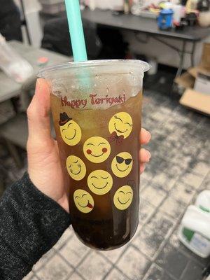 Iced tea with boba