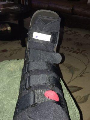 Just what my injury required, a boot.