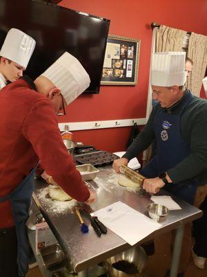 Rolling the dough for the tart