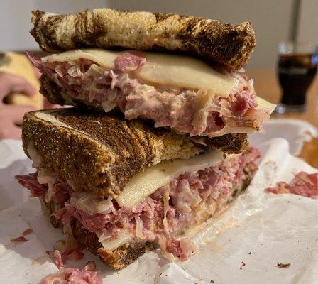 Wolverine Reuben from today's food truck: Saucy Slamwich!  Not the biggest, but the flavor is fantastic!