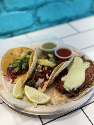 Al Pastor and Carne Asada tacos