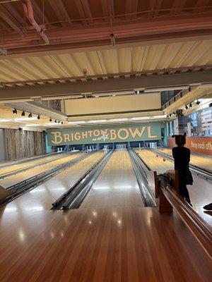 We doing the old fashion bowling with the small old ball.