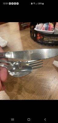 Food on silverware