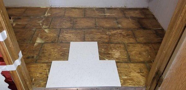 Tile floor installation