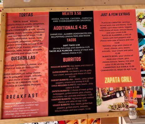 Closer Menu Photo