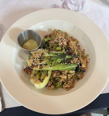 Fried rice w/ bokchoy and wasabi sauce!