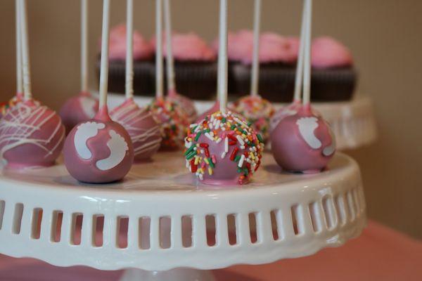 Sprinkler Baby Girl Themed Cake Pops - So soft!