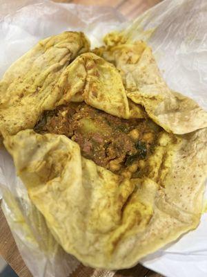 Curry Goat Roti - Wrapped