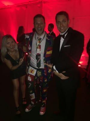 That's one hell of a Christmas suit at Rooftop Eve Midnight in the Garden New Years Eve 2016