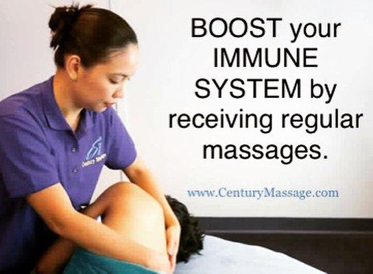 Give your immune system a boost! Receive regular massages.