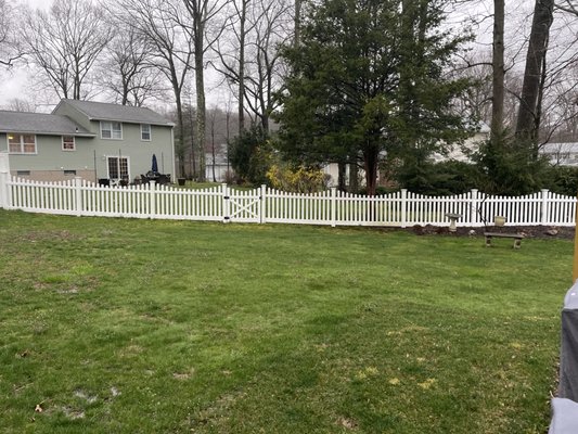 Back yard with gate.