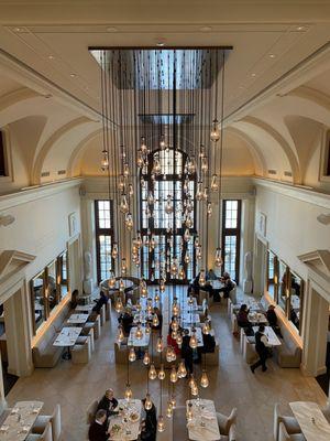 Dining room from above - those light fixtures!