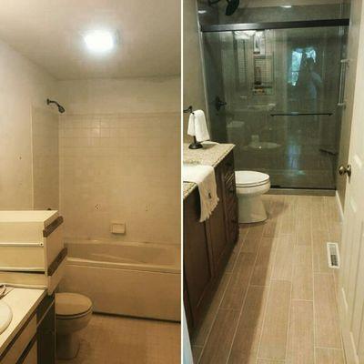 Before and After, Restroom Remodel, Restroom Renovation, Restroom Update, Tile Floor