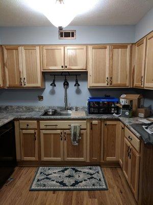 This is all of the brand new cabinets. This project cost over $10,000 in total with appliances and everything.