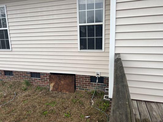 Basement area of home not properly sealed