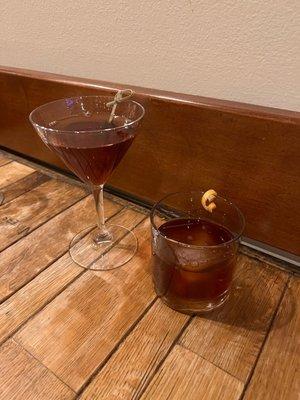 Triple whiskey Manhattan & kahiltna old fashioned