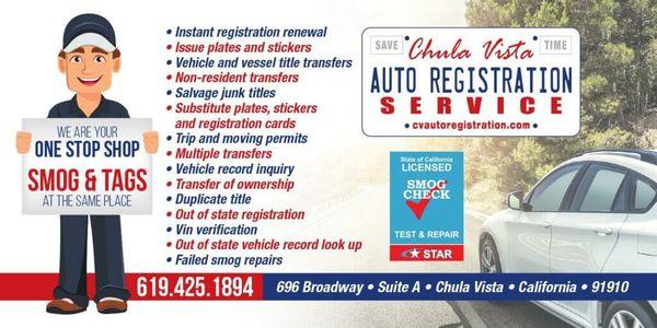 Chula vista auto registration service.