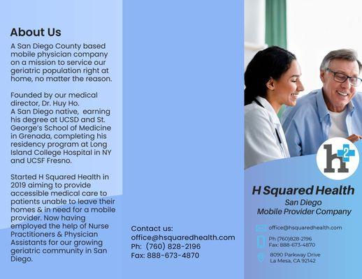 H Squared Health Brochure