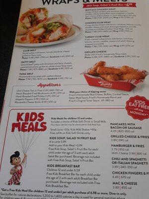 Here is the kids meals.