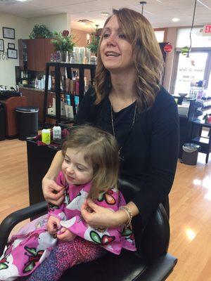 She loves getting her hair cut by Gina!