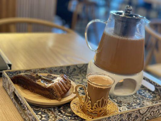 Carmel Date Cake and Adeni tea.