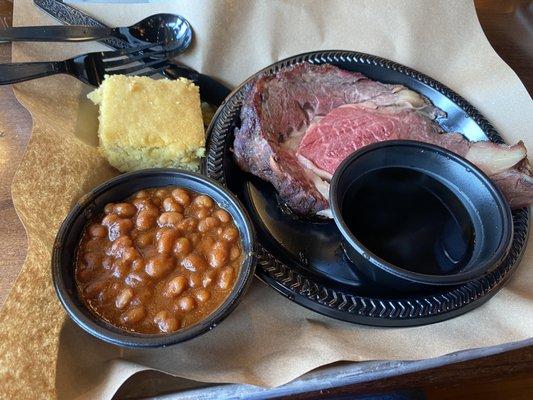 Smoked prime rib & beans